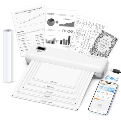 Rongta Portable Printer Wireless for Travel - color: White
