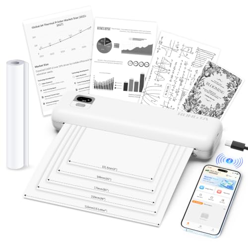 Rongta Portable Printer Wireless for Travel - color: White