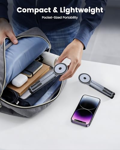 LENTION Laptop Stand, Magnetic Foldable 8-Level Adjustable MagSafe Riser