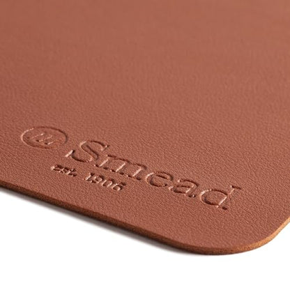 Smead Vegan Leather Desk Pad Mat, Office Desk Mat, Medium, Saddle Brown | Waterproof desk pad protector, writing mat and desk blotter. Non-slip suede grips under a keyboard, mouse and notepad. - color: Saddle Brown, size: 15.7" x 31.5"