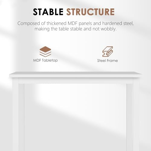 Need Small Square Dining Table 31.5inch Home Office Desk White - color: White & White Frame, size: 31.5x31.5 inch