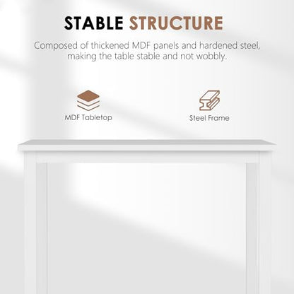 Need Small Square Dining Table 31.5inch Home Office Desk White - color: White & White Frame, size: 31.5x31.5 inch