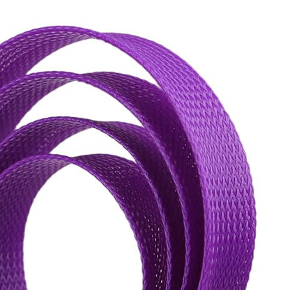 25ft PET Expandable Braided Cable Sleeve 1/4inch(6mm) Pet Braided Cable Sleeve for Audio Video Device Wire Automotive Wire (Purple) - color: Purple, size: 6mm"(1/4 inch)