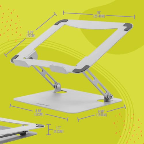 Wayfinder Supply Co. Portable Laptop Stand, Height Adjustable Riser with Open Back for Ventilation and Cooling, Foldable, Fits Laptops up to 17.3", Supports up to 11lbs. (WF-LAPTOPTABLET-COMPACT)