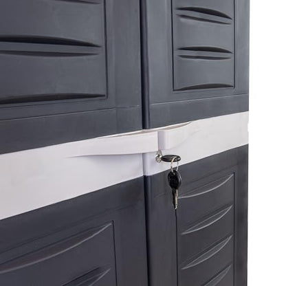 Sunnydaze 72" Garage Storage Cabinet with Locking Doors & Shelves, Shadow - color: Shadow, style: No Drawer - 72" H