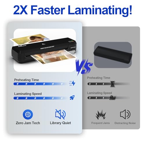 9 inch Laminator Machine with 40 Laminating Sheets - color: Matte Black
