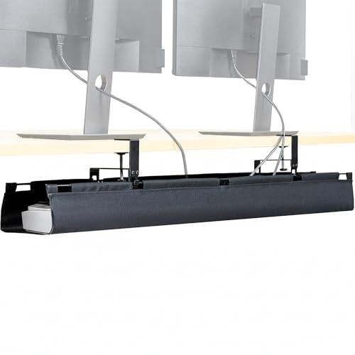VIVO Black Clamp-on 47 in Fabric Cable Management Tray, DESK-AC47F-C - size: 47"