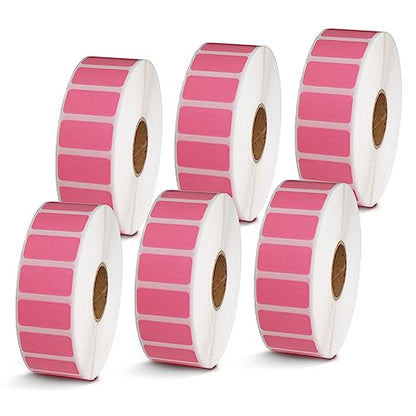 BETCKEY - 1" x 0.5" (25 mm x 13 mm) Thermal Labels, [6 Roll/Pink] - color: Pink, size: 1 in x 0.5 in