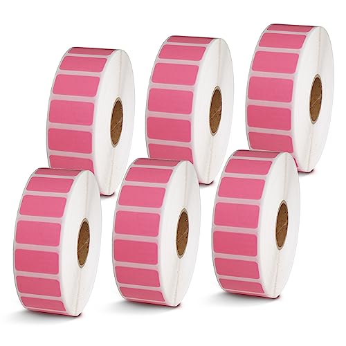 BETCKEY - 1" x 0.5" (25 mm x 13 mm) Thermal Labels, [6 Roll/Pink] - color: Pink, size: 1 in x 0.5 in