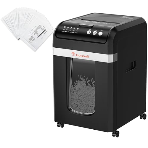 Bonsaii 200-Sheet Auto Feed Paper Shredder and 24-Pack Shredder Lubricant Sheets