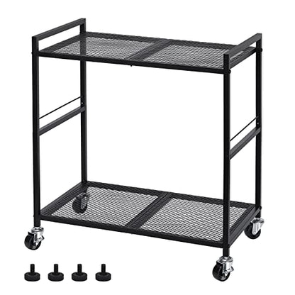Computer Tower Stand with Wheels, Metal PC Stand for Floor Carpet, Black - color: Black