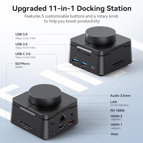 TobenONE Laptop Docking Station Dual Monitor,Dual 4K HDMI,5 USB,100W PD