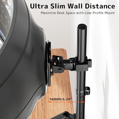 Triple Monitor Mount up to 49 inches, Fully Adjustable Heavy Duty 3 Monitor Arm with Gas Spring, Desk Mount for 3 Screens, C-Clamp & Grommet Base, Holds 44 lbs, Black - color: Black