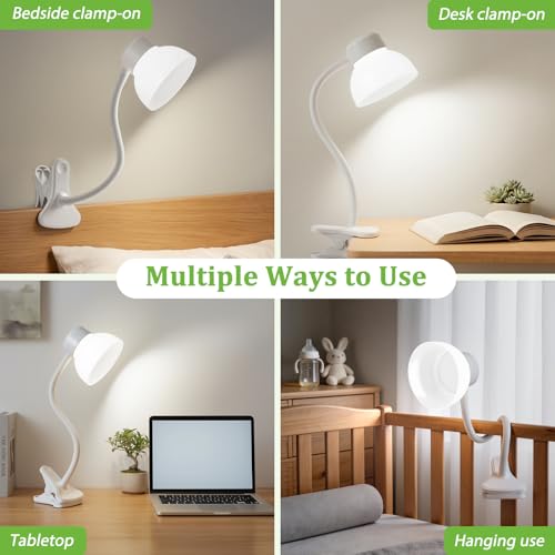 Desk Lamps for Home Office,Small LED Reading Lamp,5000K Eye-Care Desk Light | Clip On Desks Lamps for College Dorm, Kids Desk, Bed Headboard, Flexible Gooseneck, Compact Small Table Lamp - color: Cool White
