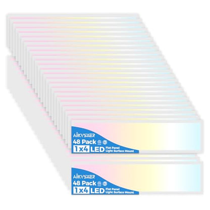AIKVSXER 48 Pack 1x4 LED Flat Panel Light Surface Mount White, 5500LM 50W - color: White, size: 1x4FT 48PACK