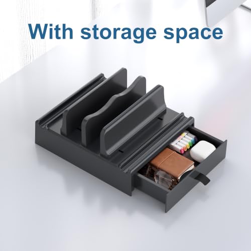 Vertical Laptop Stand, with Storage Adjustable 4 in 1 ABS - color: Storage