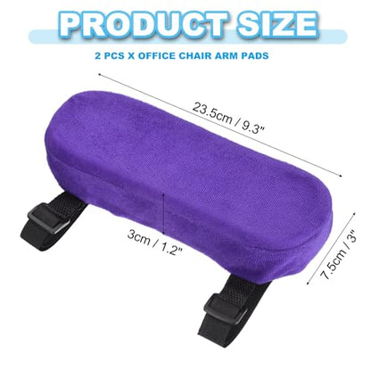 PATIKIL Office Chair Arm Pads, 2 pcs Office Chair Arm Cover Soft Office Chair Armrest Pads Memory Foam Cotton Removable Washable for Desk Computer Gaming, Purple Blue - color: Purple Blue