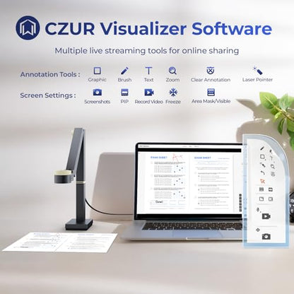 CZUR Fancy S Pro USB 12MP Document Camera for Teacher - Black