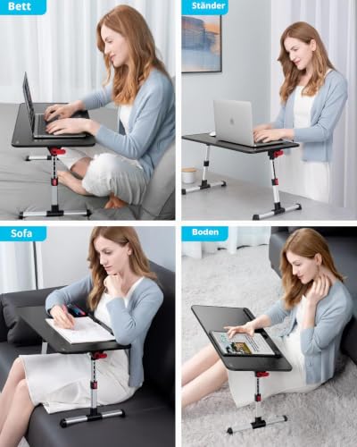 SAIJI Laptop Bed Tray Table,Lightweight Foldable Lap Desk - color: Black, size: 23.6*13 inches