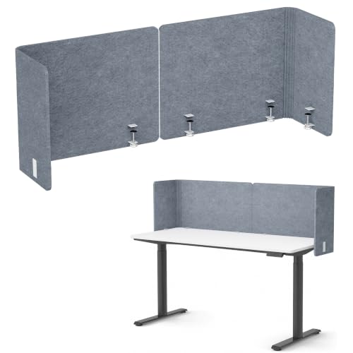 Desk Privacy Panel, 48" × 19" L-Shaped Cubicle Desk Divider, Gray - color: Grey, size: 47.2" × 18.7"