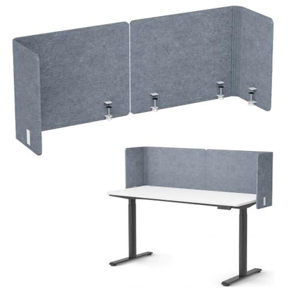 Desk Privacy Panel, 48" × 19" L-Shaped Cubicle Desk Divider, Gray - color: Grey, size: 47.2" × 18.7"