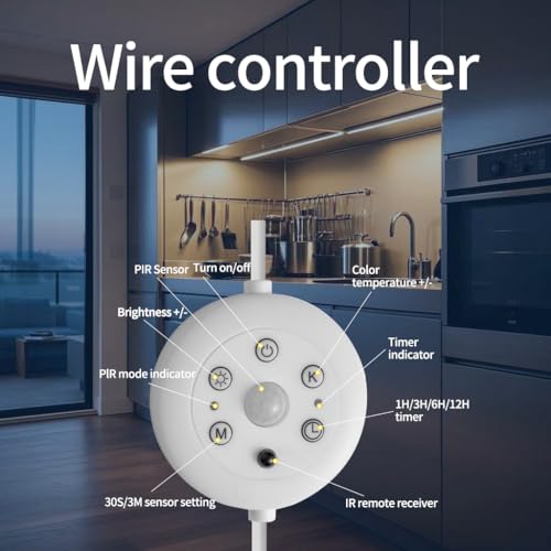 LED Cabinet Light Bars Motion Sensor Dimmable Lights Kitchen Closet Shelf | Warm, Natural, Cool White, Stepless Dimming, Stepless Color Changing, IR Remote, Sensor Lighting, Ultra Thin Strip Lights - color: White
