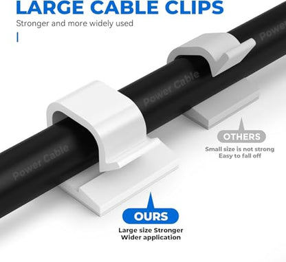 100Pack Adhesive Cable Clips, Wire Holders for Desk Wall Car, White - color: White, size: 100Pack
