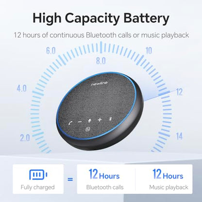 N newline Conference Speaker and Microphone, 2 Mics 360° Voice Pickup, AI Noise Reduction & Clear Calls, USB & Bluetooth Speakerphone, Up to 12H Call Time, for Small-to-Mid Meetings & Home Office