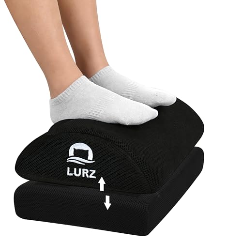 Ergonomic Foot Rest Under Desk for Office Desk Accessories – Adjustable Height Memory Foam Foot Stool Under Desk for Home Office Chair & Gaming Chair – for Back & Hip Pain Relief