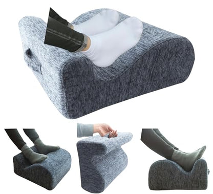 Desk Footstool - Ergonomic, Non-Slip Footstool with Two-Way tilt Design and Comes with a Removable, Washable Cover. Suitable for desks, Homes, Offices, and Cars (Dark Gray). - color: Dark Gray