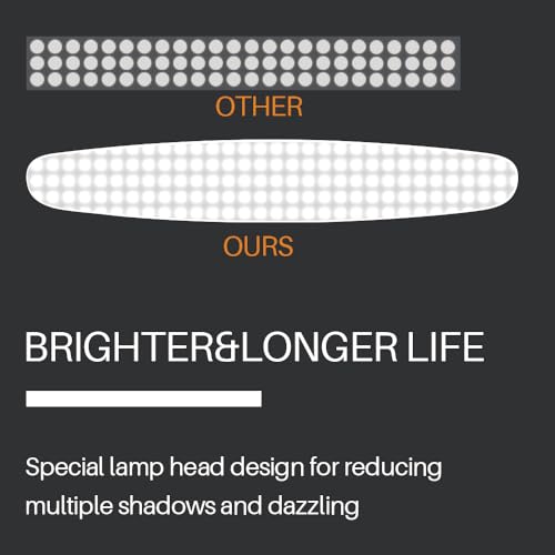 20-Inch LED Desk Lamp with Clamp, 24W 2200LM, Protected Arm, White | 117 SMD LEDs deliver eye-caring daylight illumination with 4 brightness levels and reinforced dual metal arms - size: WHITE-NonCCT-Protective