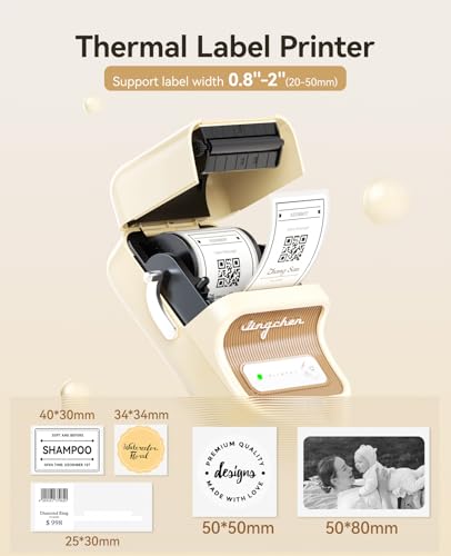 NIIMBOT B21 Label Maker, 2 Inch Bluetooth Thermal Label Printer, White - color: White