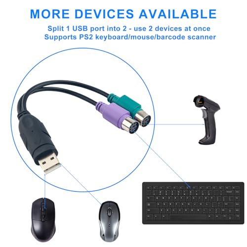 2pcs PS/2 to USB Adapter