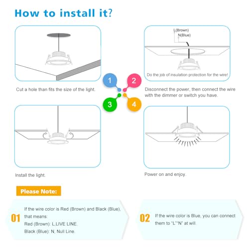 2 Inch LED Downlight, Recessed Lighting Dimmable Ceiling Light, 3W, 3000K Warm White, CRI80 with LED Driver(35W Halogen Equivalent), Black 1 Pack - color: Warm White, size: Black/1 Pack