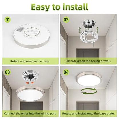 hykolity 9 Inch Selectable CCT LED Round Flat Panel Light,1800LM,2 Pack | 18W 3000K/4000K/5000K, Edge-Lit Flush Mount Ceiling Light Fixture for Kitchen, Bedroom, Laundry and Closet Room,Brush Nickel - color: Brush Nickel, size: 9 inch