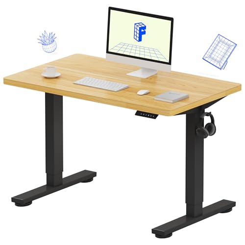 FLEXISPOT EN1 One-Piece Standing Desk, Electric Adjustable with 4 Memory Presets, 176 LBS Capacity, Stable & Quiet, Seamless Desktop for Home Office & Dual Monitors, 40"x24" Maple - color: Maple, size: 40x24"