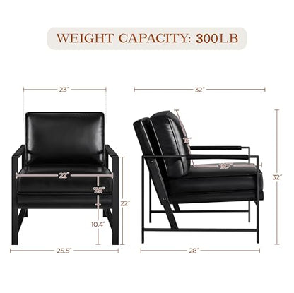 Yaheetech Mid-Century Modern Accent Chairs Set of 2, Black - color: Black, size: Set of 2