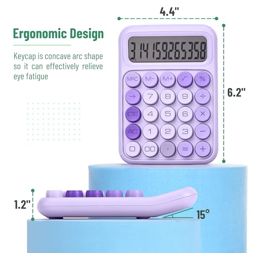 Mr. Pen- Mechanical Switch Calculator, 12 Digit Large LCD Display | Purple with Big Buttons, Mechanical Switch Calculator for Home, School, Office - color: Purple