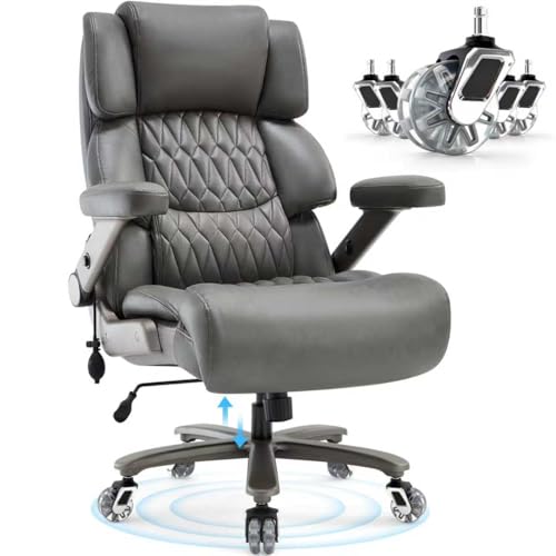 700lbs Big and Tall Office Chair, Large Heavy Duty Computer Desk Chair - color: Grey