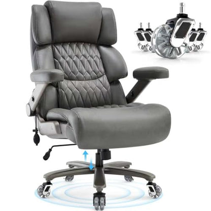700lbs Big and Tall Office Chair, Large Heavy Duty Computer Desk Chair - color: Grey