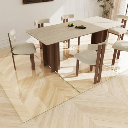 Koonmi Tempered Glass Chair Mat 40"x80" - Premium Office Chair Mat for Hardwood Floors & Low-Pile Carpet with 4 Non-Slip Pads - Thick Scratch-Resistant Surface - size: 40*80