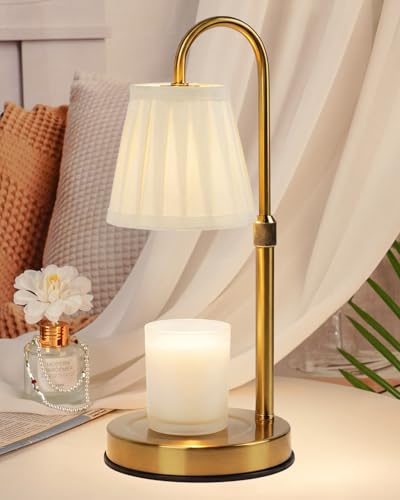 Modern Candle Warmer Lamp with Timer, Dimmable Candle Lamp Warmer, Fabric Candle Warmer, Christmas Birthday Gifts for Women, Height Adjustable Candle Light,Cozy Living Room Bedroom Home Decor - color: Fabric