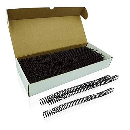 Binditek Plastic Spiral Binding Coils, 8 mm, 4:1 Pitch, Black, 100 Pack - size: 8mm, style: 100P , Black