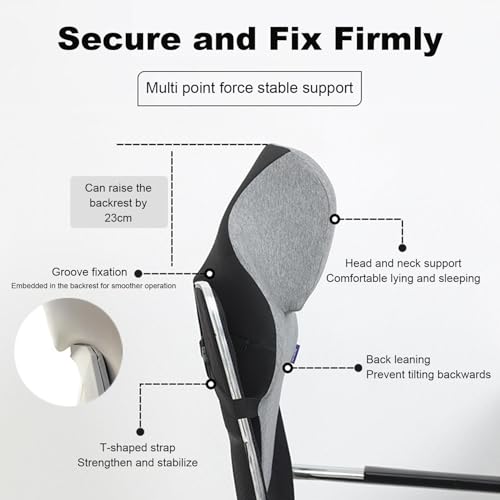 Ergonomic Memory Foam Neck Support for Office Chair, Desk Pillow with Fixed Strap, Elastic Sponge Headrest for Most Chairs Without Headrests