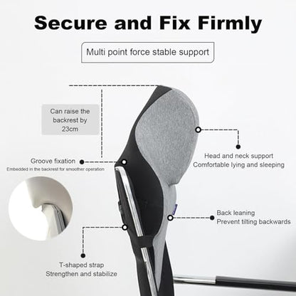 Ergonomic Memory Foam Neck Support for Office Chair, Desk Pillow with Fixed Strap, Elastic Sponge Headrest for Most Chairs Without Headrests