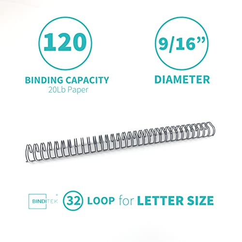 Binditek Metal Wire Binding Spine, 9/16 Inch, 3:1 Pitch,Multi Color 50 Pack - size: 9/16 Inch (120 Sheet Capacity), style: 50P , 3:1 Pitch, Multicolor