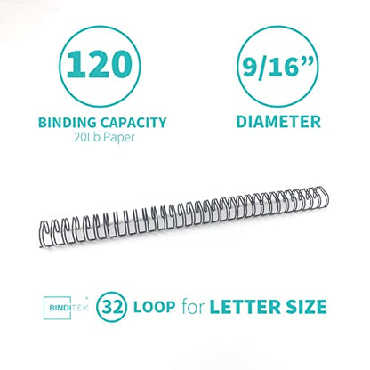 Binditek Metal Wire Binding Spine, 9/16 Inch, 3:1 Pitch,Multi Color 50 Pack - size: 9/16 Inch (120 Sheet Capacity), style: 50P , 3:1 Pitch, Multicolor