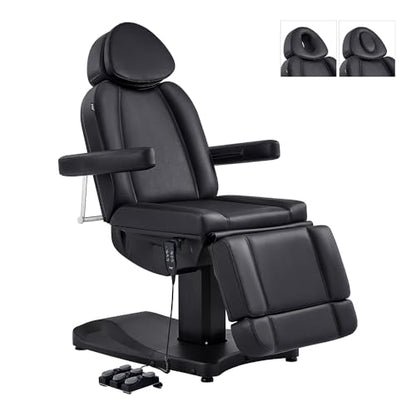 Dir Full Electrical Medical Aesthetic Chair Facial Beauty Bed Podiatry Doctors Office Chair with 3 Motors Ink - color: Black-2pack