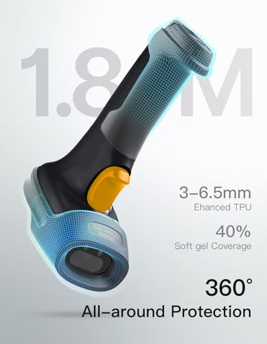 Inateck 2D Barcode Scanner, Wireless Bluetooth QR Code Scanner with AI APP & SDK, 180-Day Battery Life, Fast & Accurate Scanning, Compatible with iOS/Android/Windows - color: Black