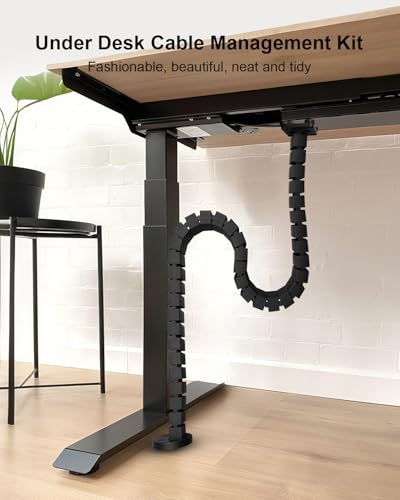 Under Desk Cable Management Spine, Magnetic Wire Organizer Black - color: Black